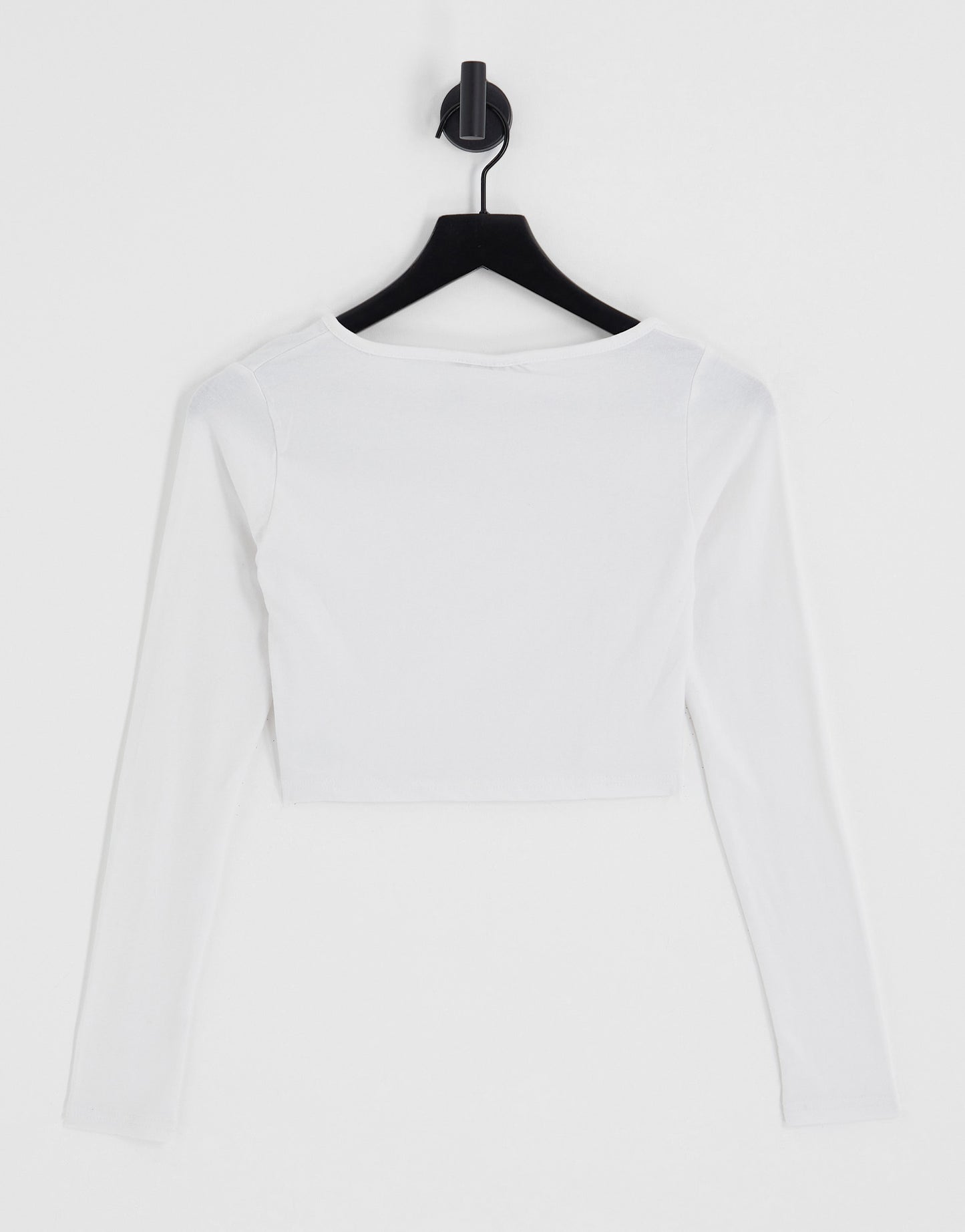 Daisy Street asymmetric fitted button front crop top