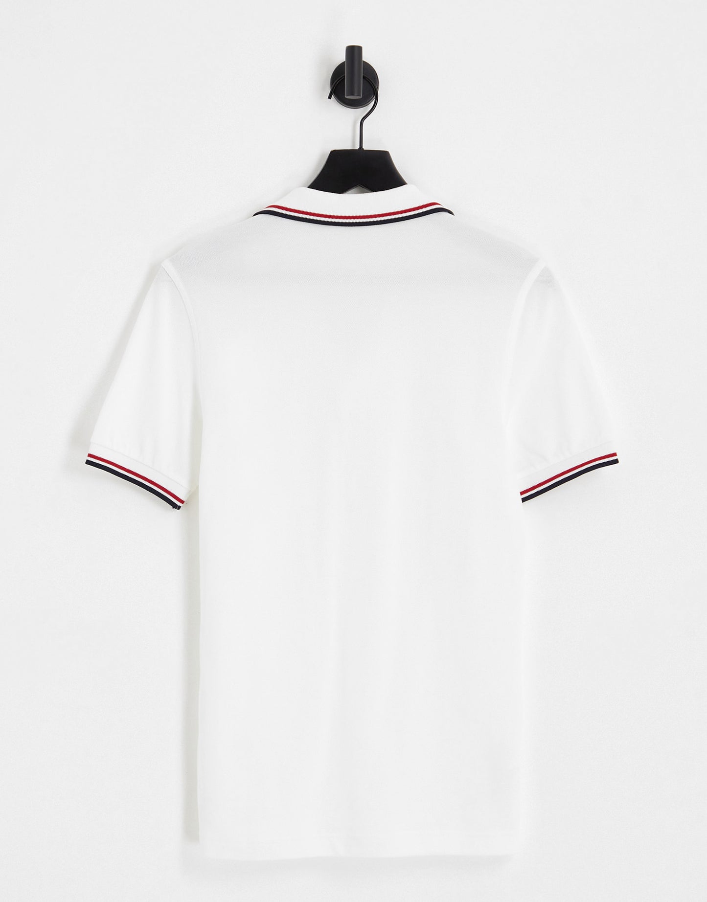 Fred Perry unisex twin tipped logo polo in white/red/navy