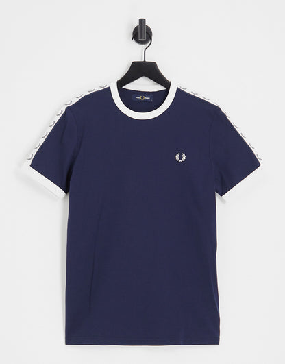 Fred Perry taped ringer t-shirt in navy - NAVY