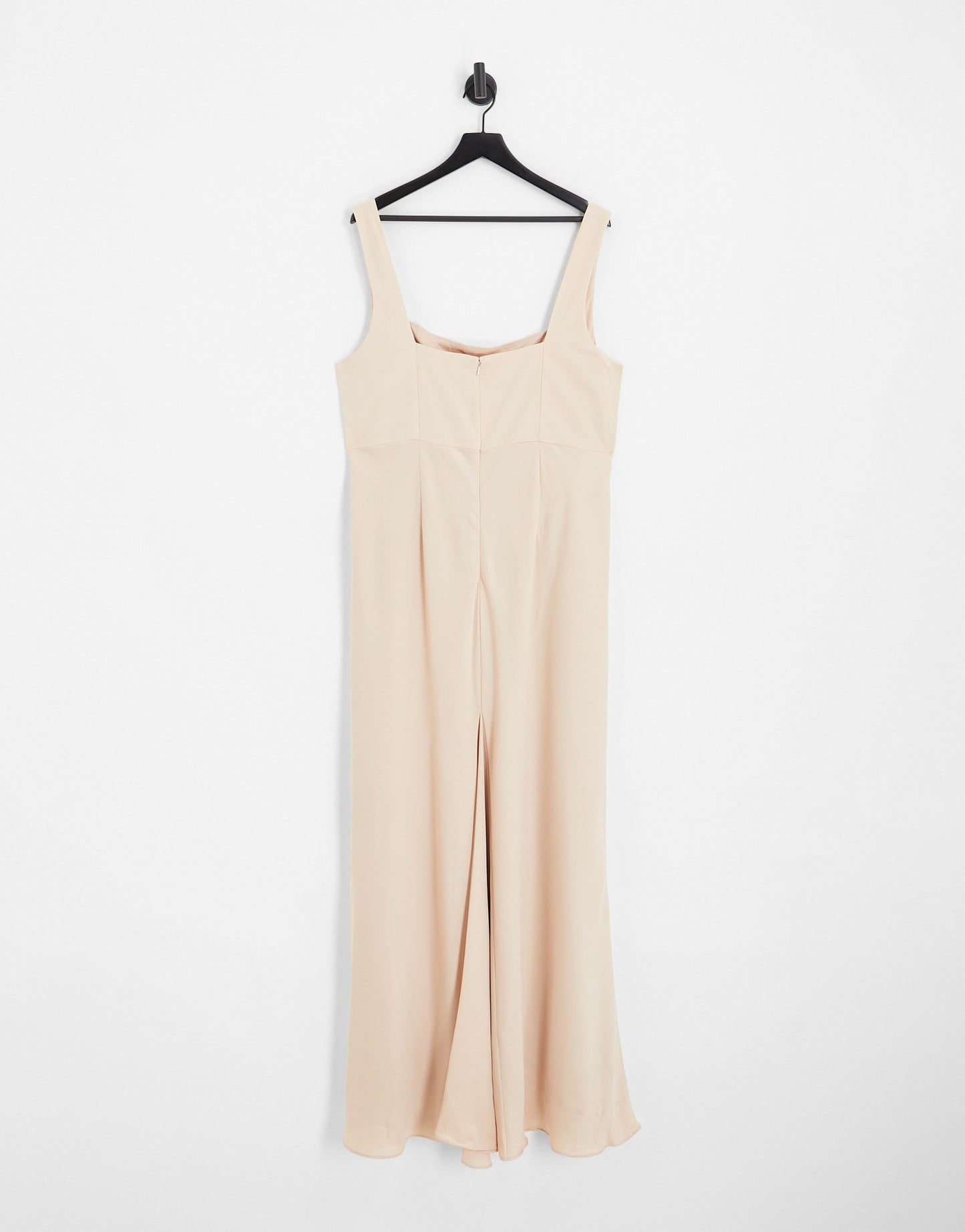 ASOS DESIGN Bridesmaid Curve satin square neck maxi dress in blush