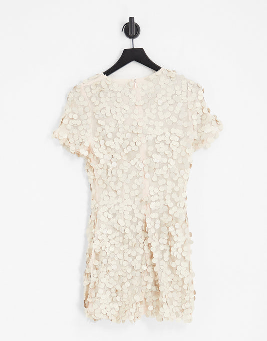 Collective the Label exclusive disc sequin mini dress in champagne