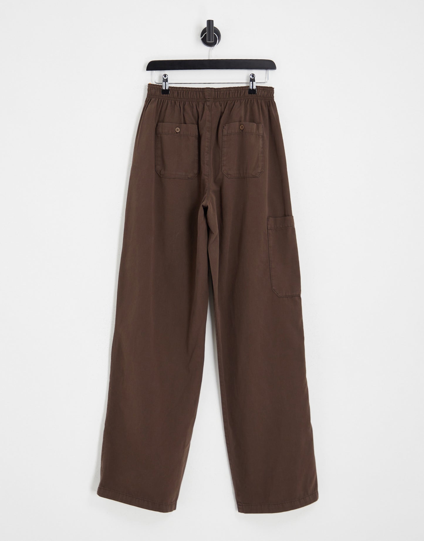 Topshop Tall pull on straight leg cargo trouser in chocolate