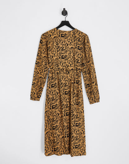 Y.A.S. Krizza animal print midi wrap dress in multi