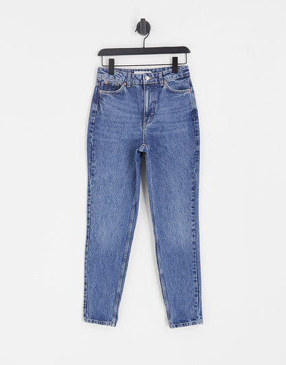 Topshop Original Mom jeans in mid blue