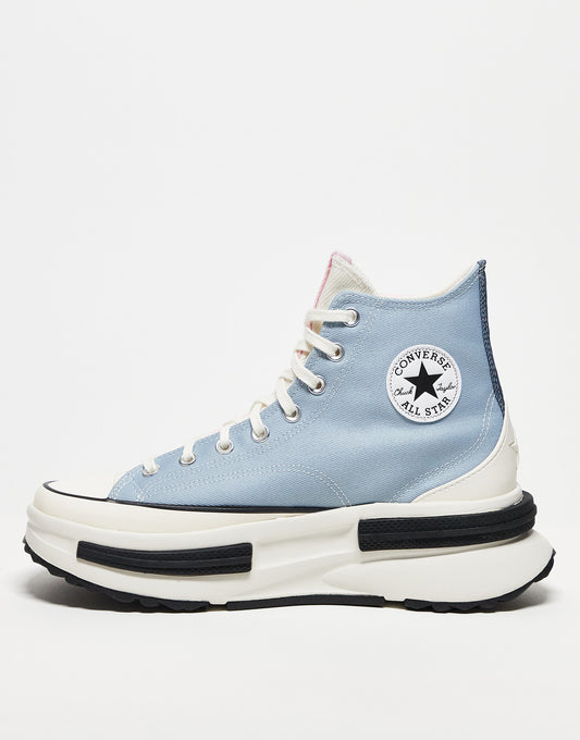 Converse Run Star Legacy CX Hi trainers in blue and pink