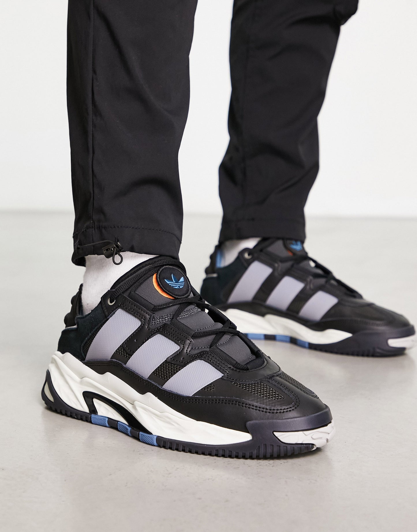 adidas Originals Niteball trainers in black and grey