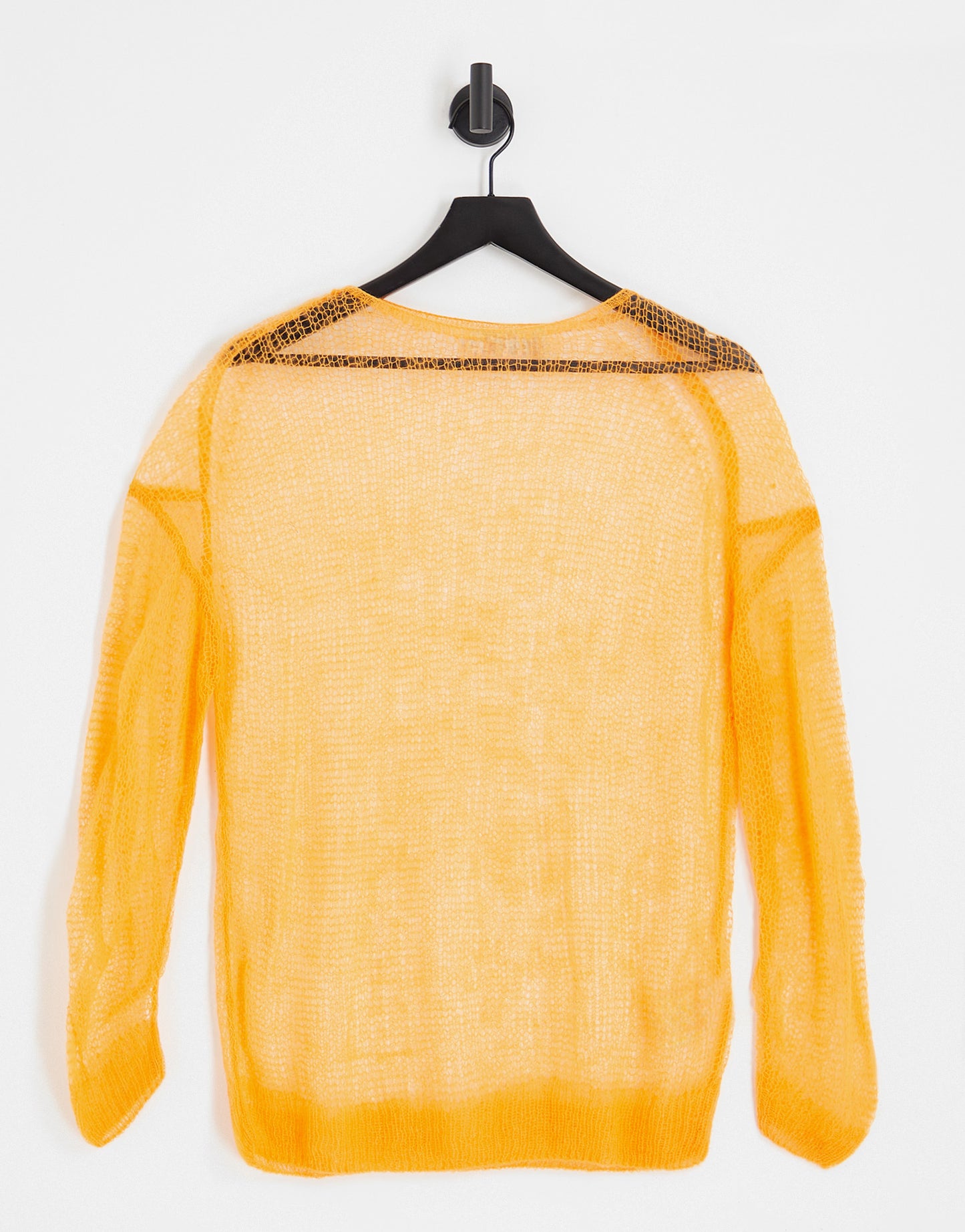 Weekday Tilly transparent fine knit jumper in bright orange