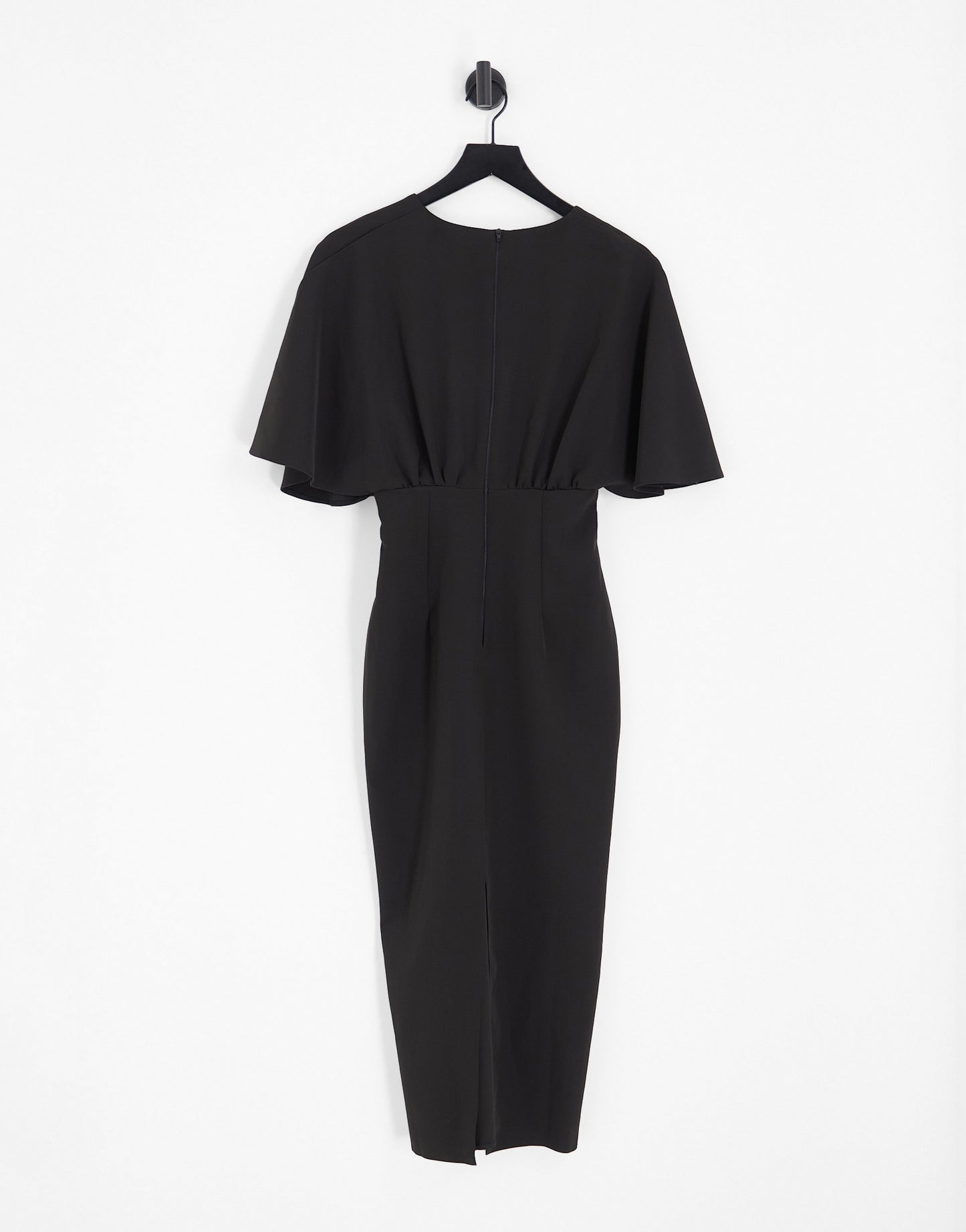 ASOS DESIGN Tall pleated blouson midi dress in black