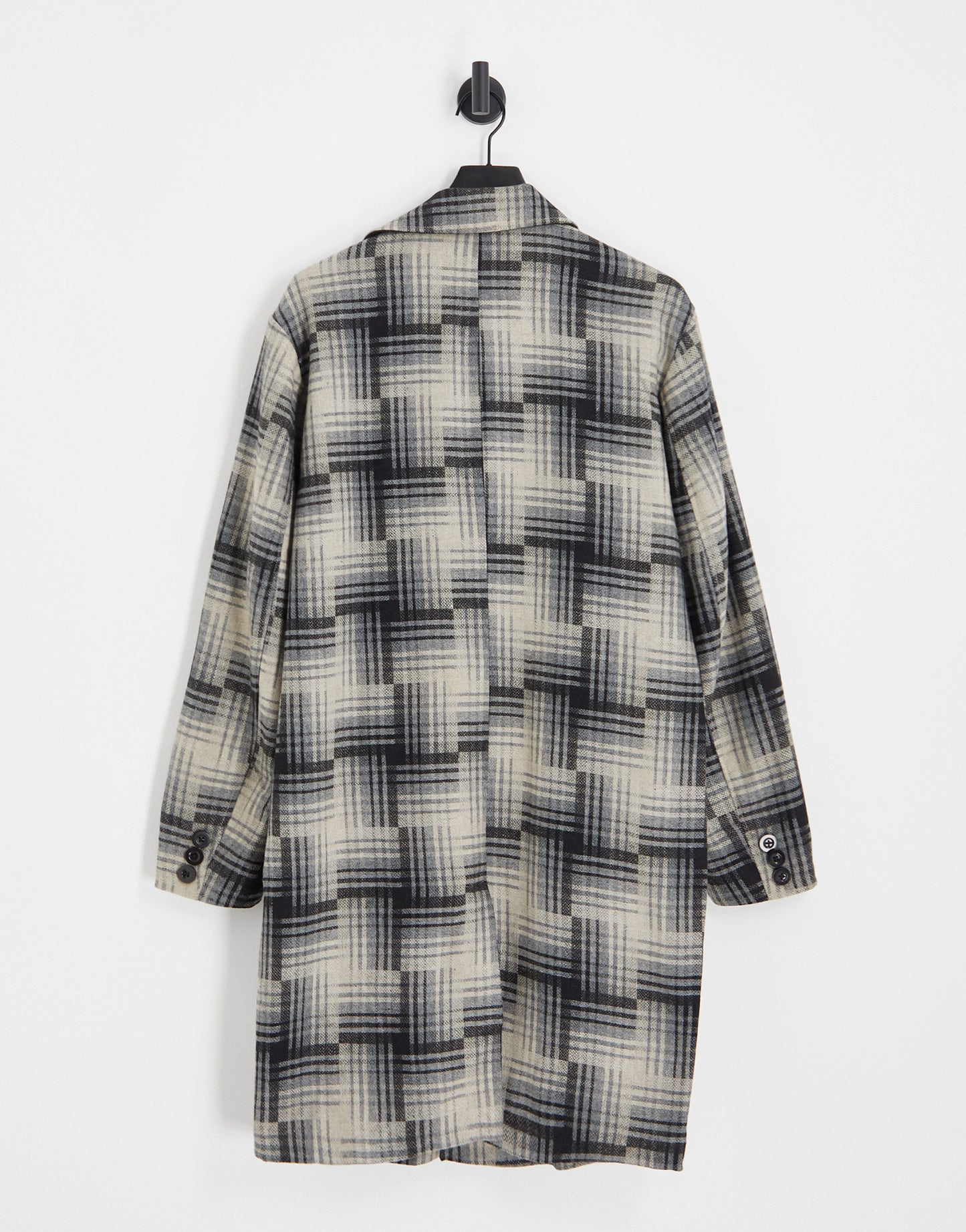 Bolongaro Trevor wool mix duster coat in black and beige check