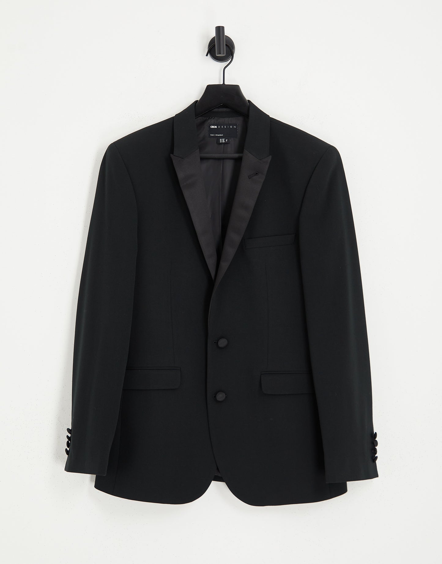 ASOS DESIGN super skinny tux jacket in black