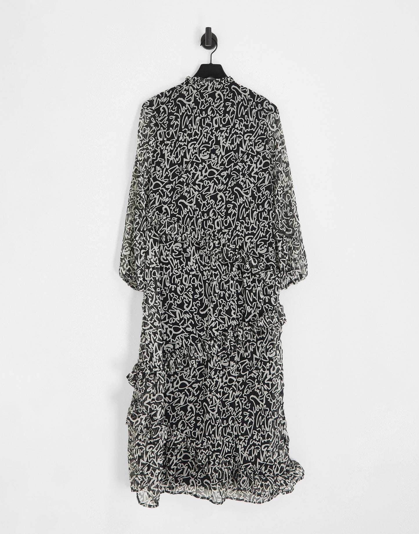 Vero Moda Aware maxi smock dress with ruffles in mono print