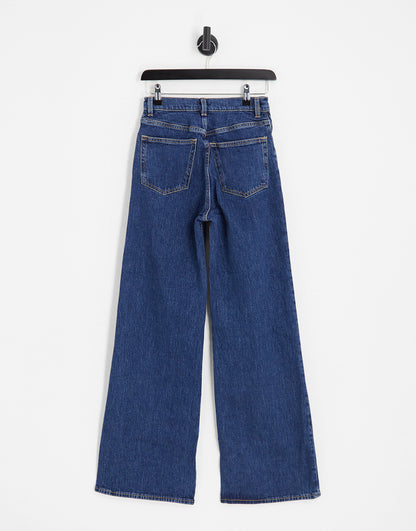 & Other Stories Favourite straight leg mid rise cropped jeans in deep blue