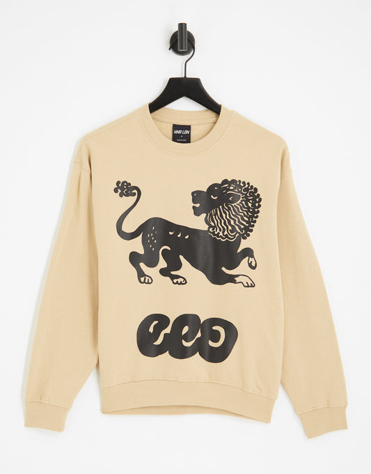 HNR LDN leo star sign sweatshirt in natural