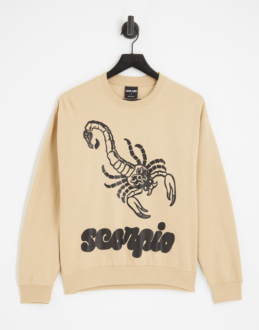 HNR LDN scorpio star sign sweatshirt in natural