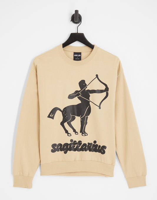 HNR LDN sagittarius star sign sweatshirt in natural