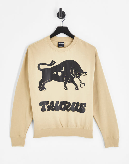 HNR LDN taurus star sign sweatshirt in natural