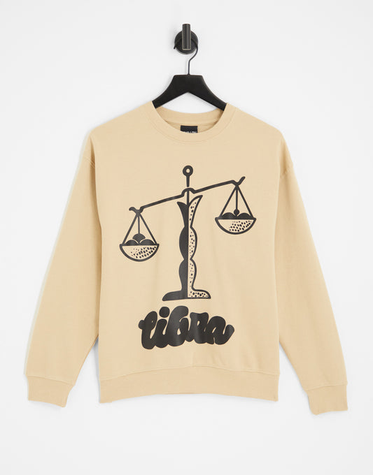 HNR LDN libra star sign sweatshirt in natural