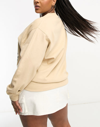 HNR LDN Plus gemini star sign sweatshirt in beige