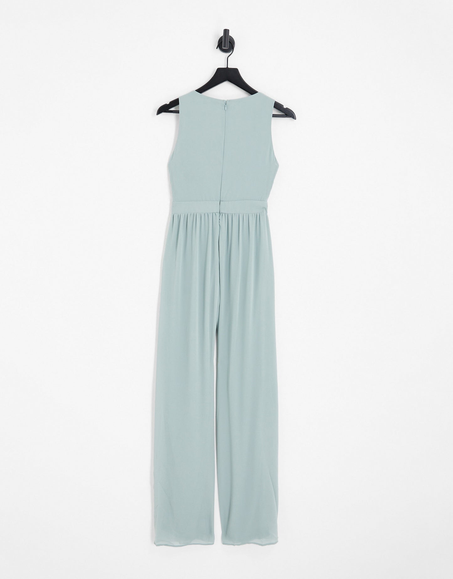 TFNC Bridesmaid wrap front jumpsuit in sage green