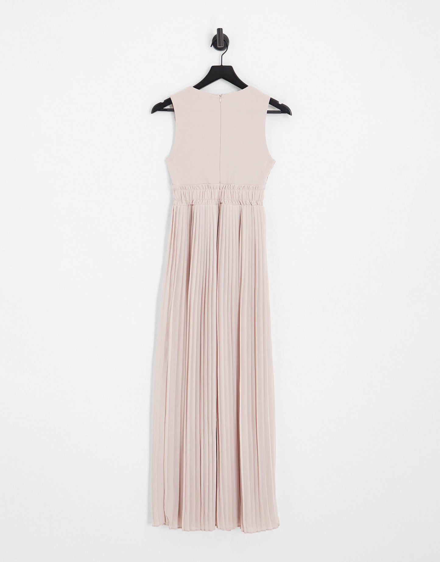 TFNC Petite Bridesmaid pleat waistband maxi dress in mink pink