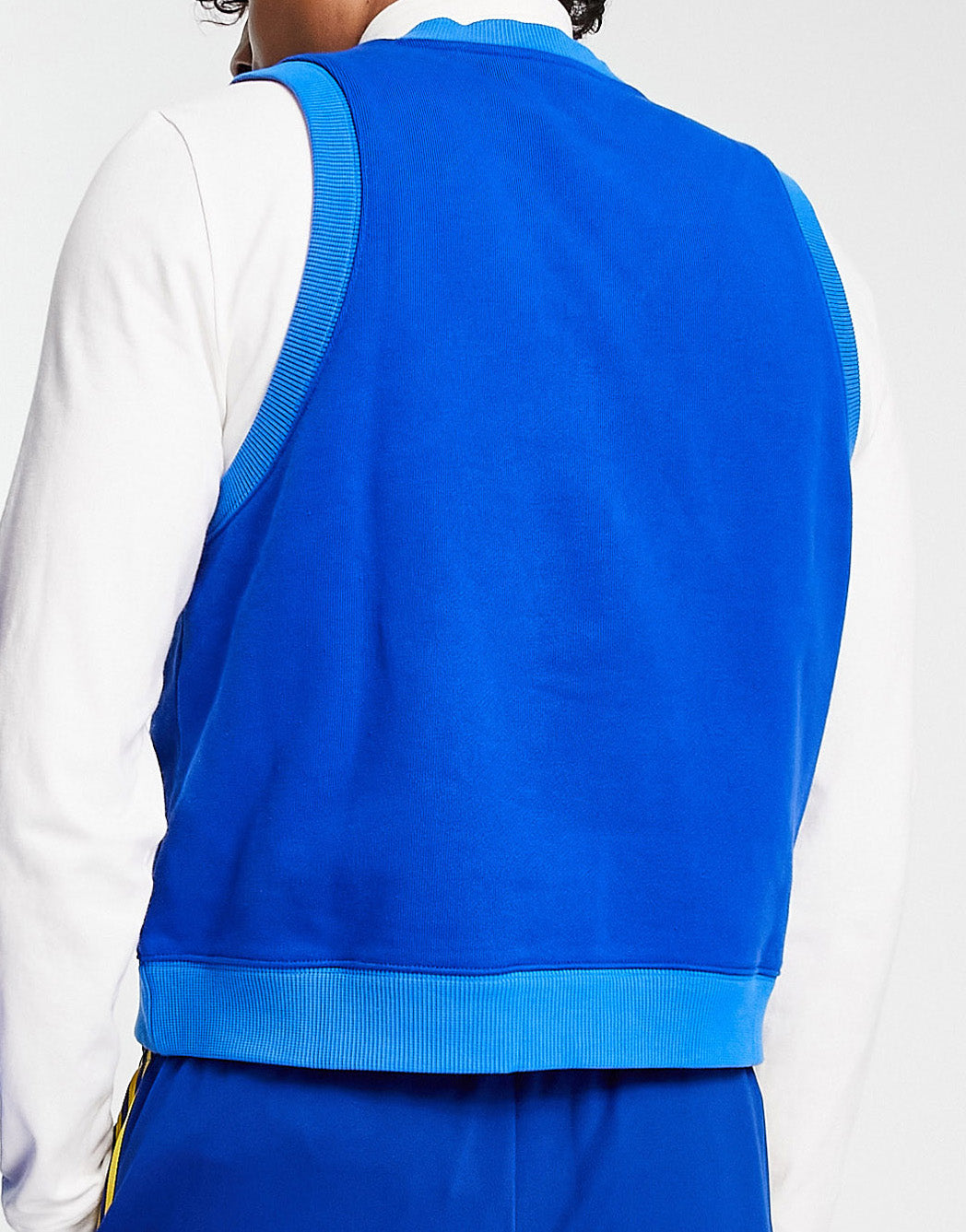 adidas Originals Heritage v-neck sweat vest in blue