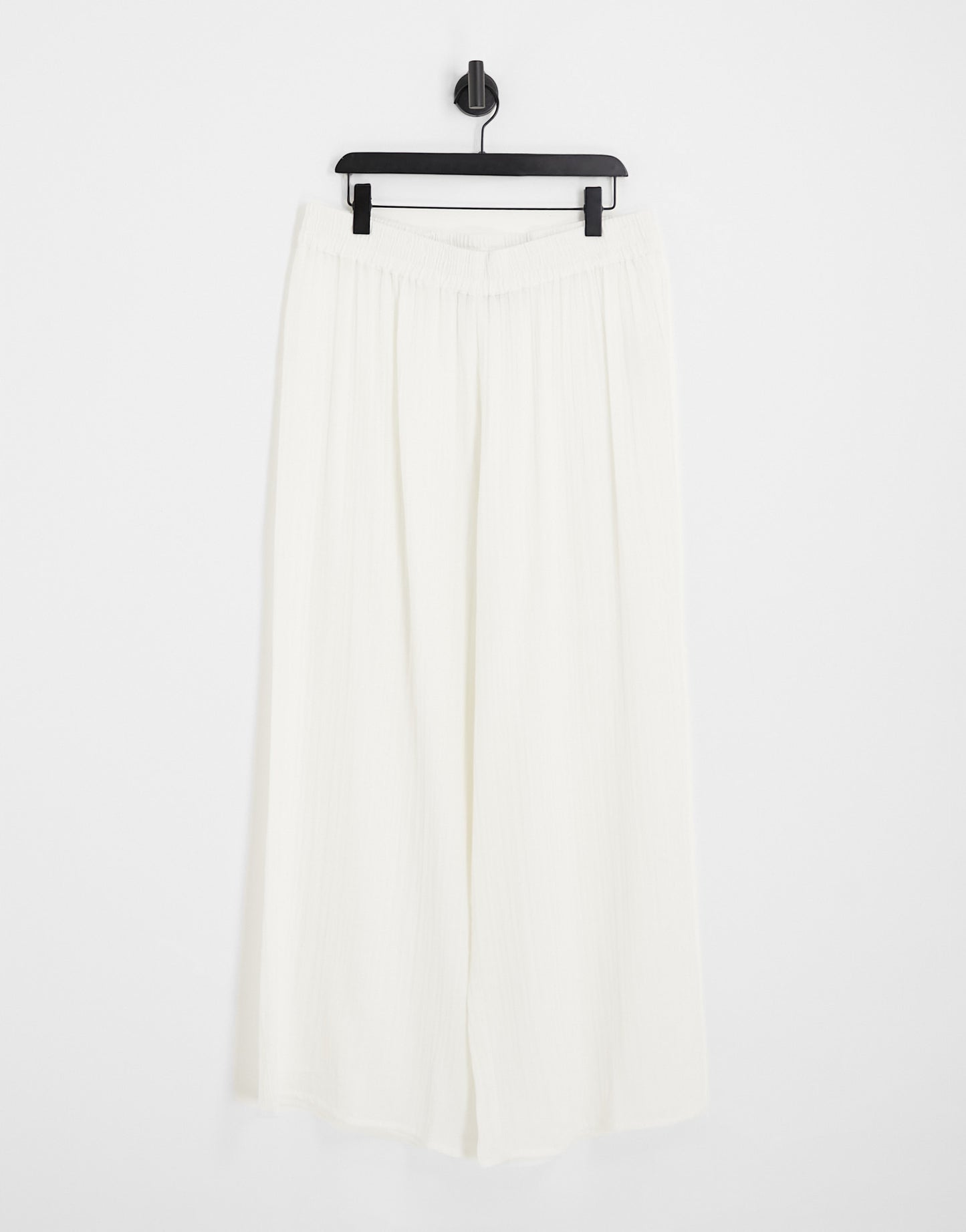 ASOS DESIGN Curve wide leg beach trouser co-ord in natural gauze