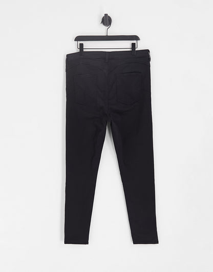 ASOS DESIGN Curve push up skinny jeans in black - BLACK