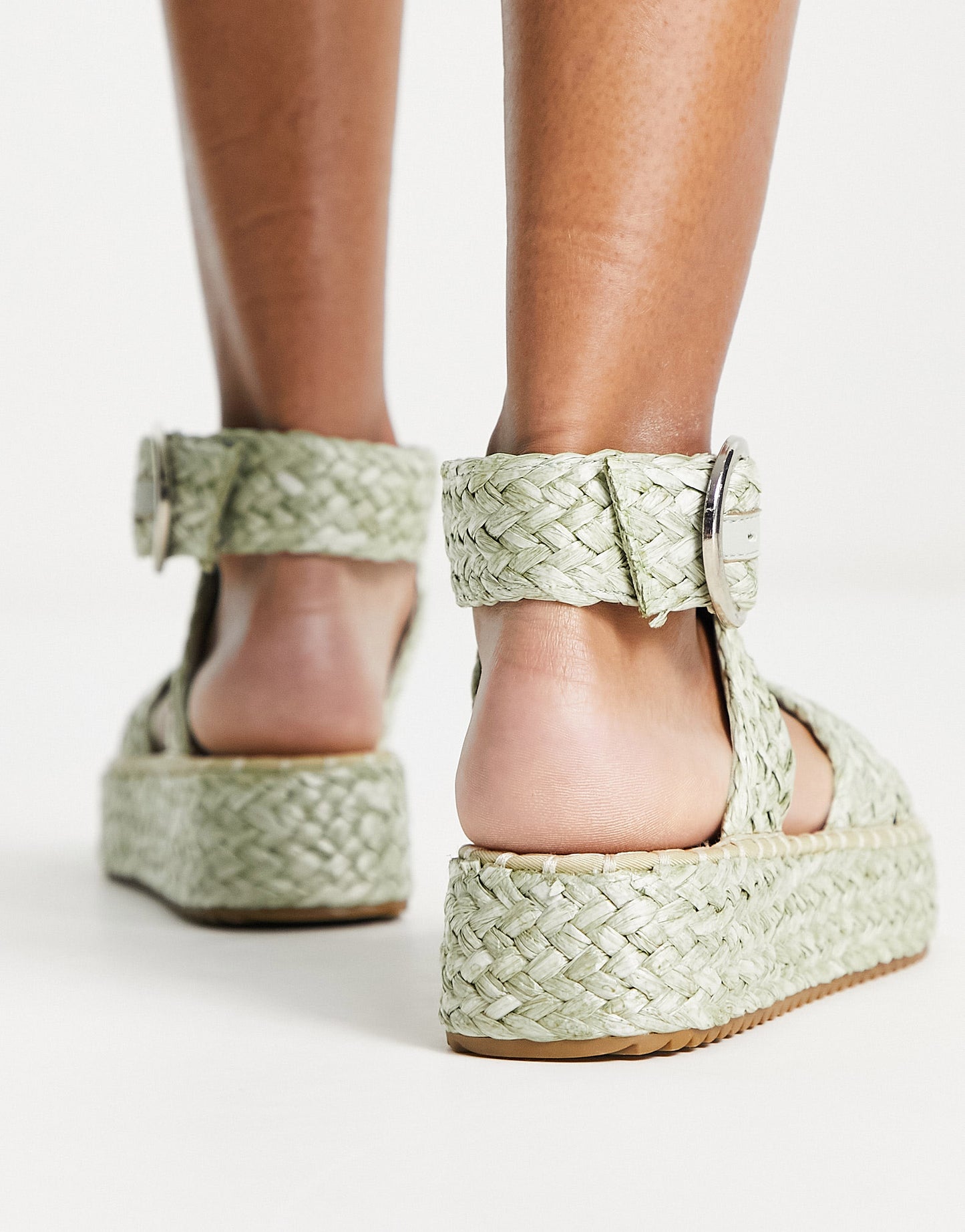 ASOS DESIGN Journey raffia espadrille in green