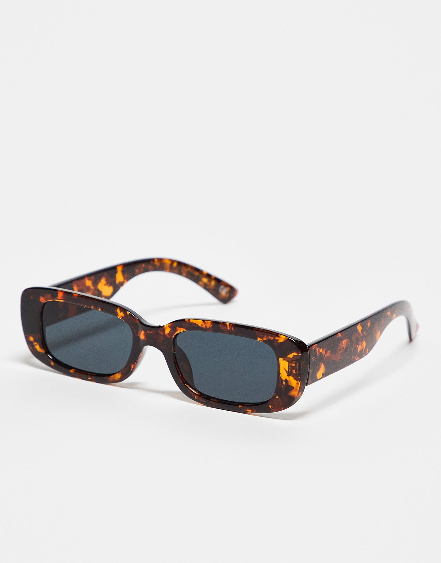 ASOS DESIGN chunky rectangle sunglasses with smoke lens in tortoiseshell