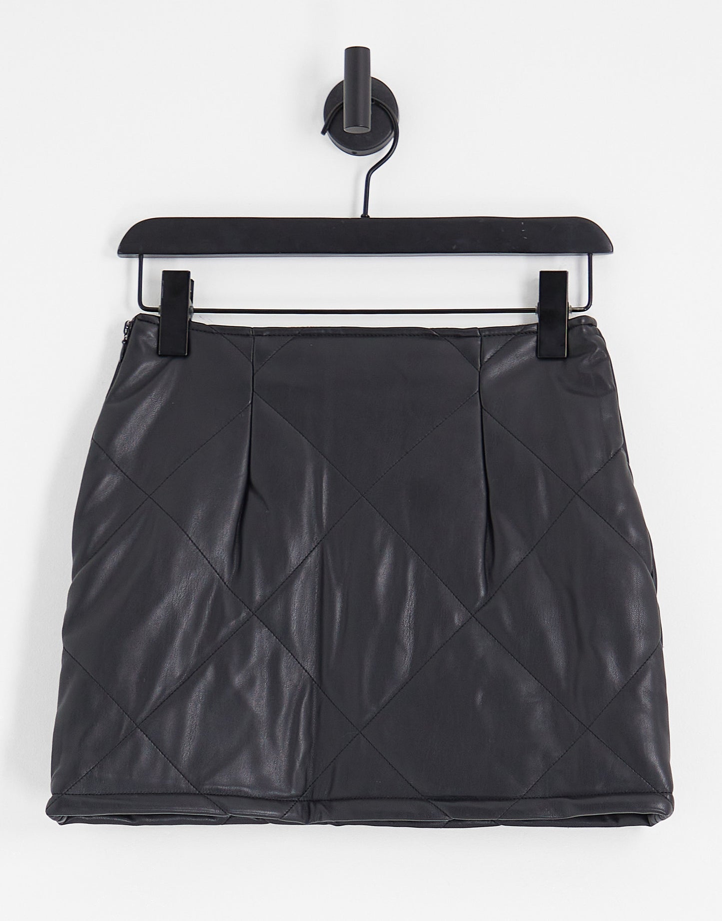 ASOS DESIGN faux leather mini skirt with studs in black