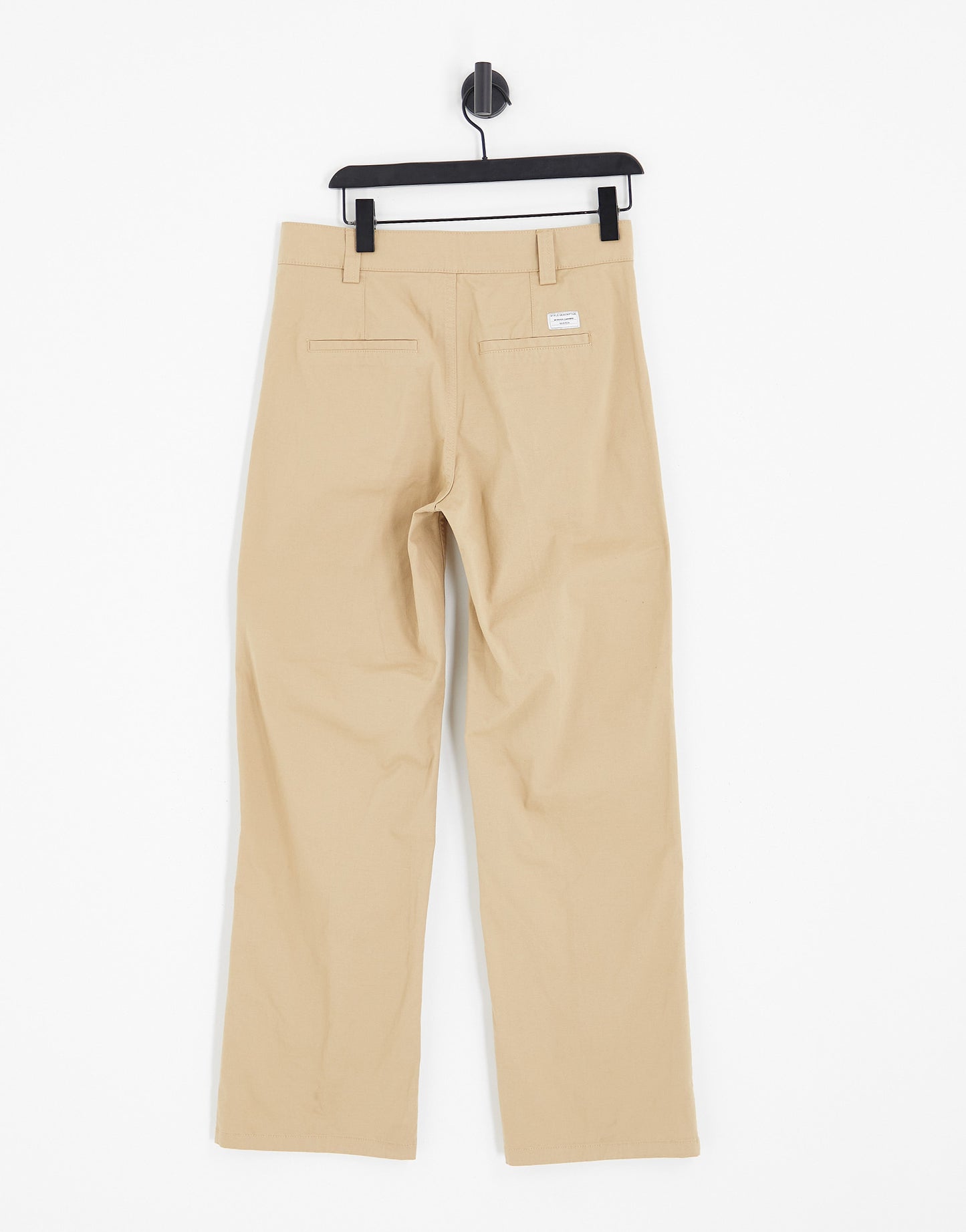 Bershka high waisted straight leg trousers in sand