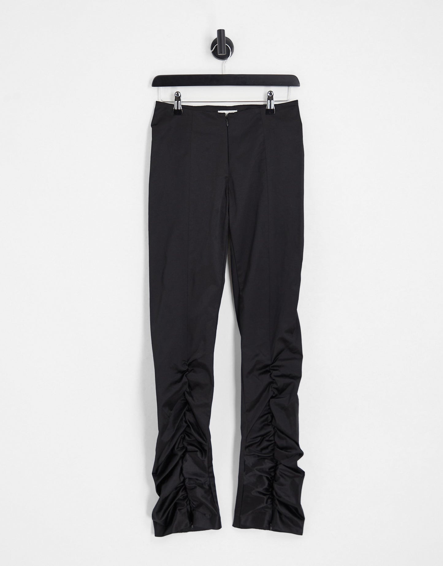 Weekday Angel ruched detail trousers in black