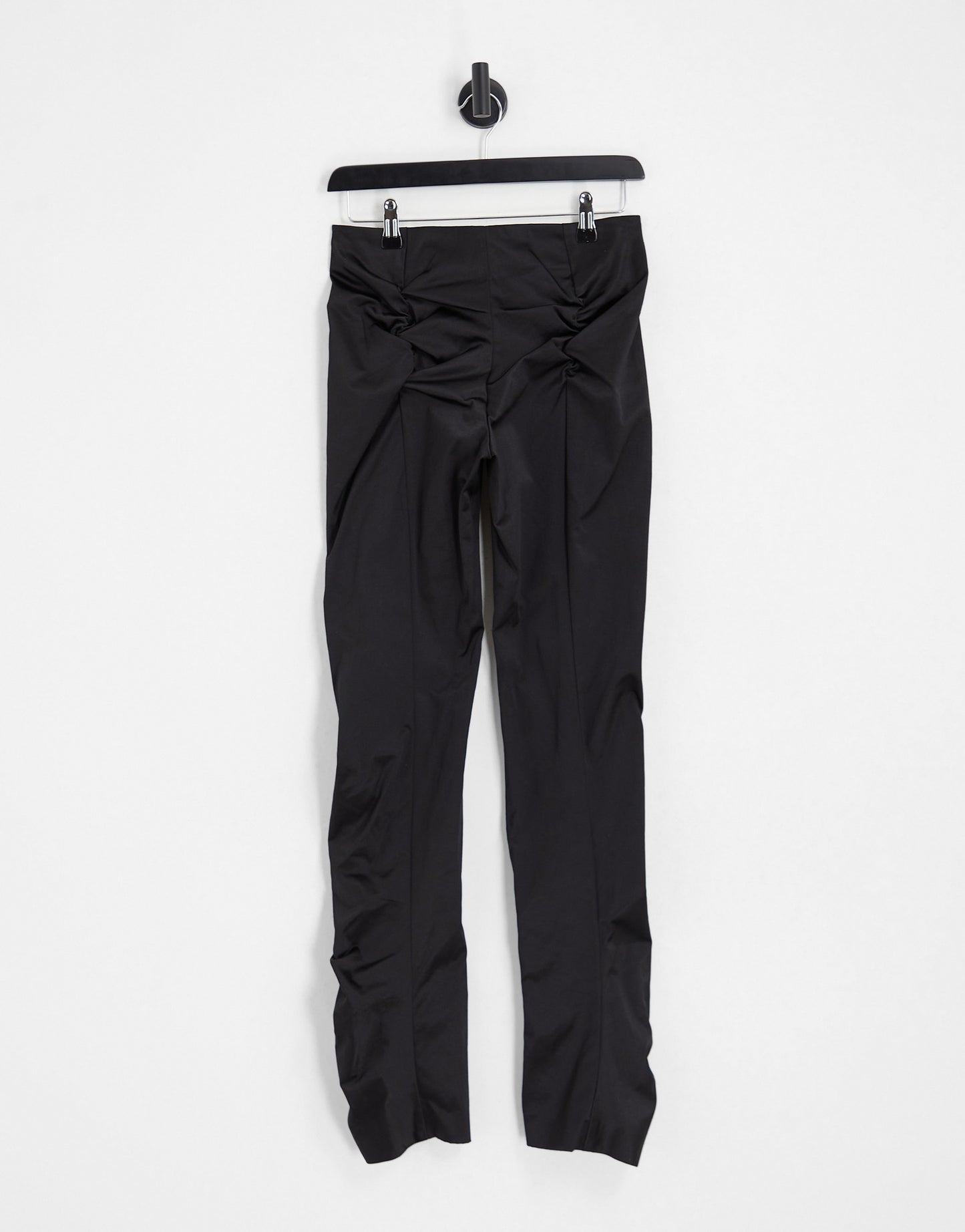 Weekday Angel ruched detail trousers in black