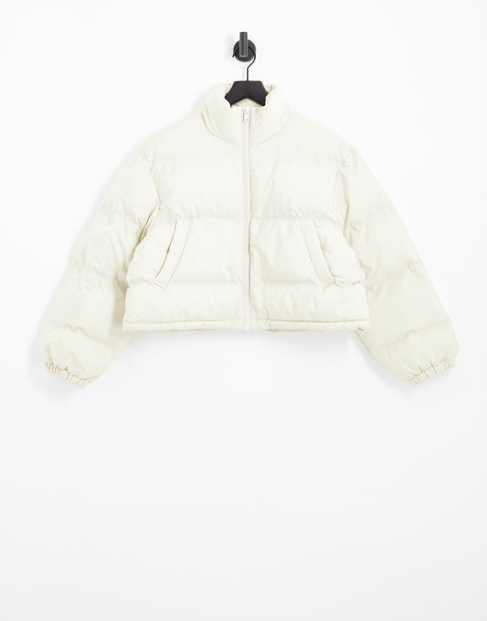 Weekday Promis padded jacket in cream