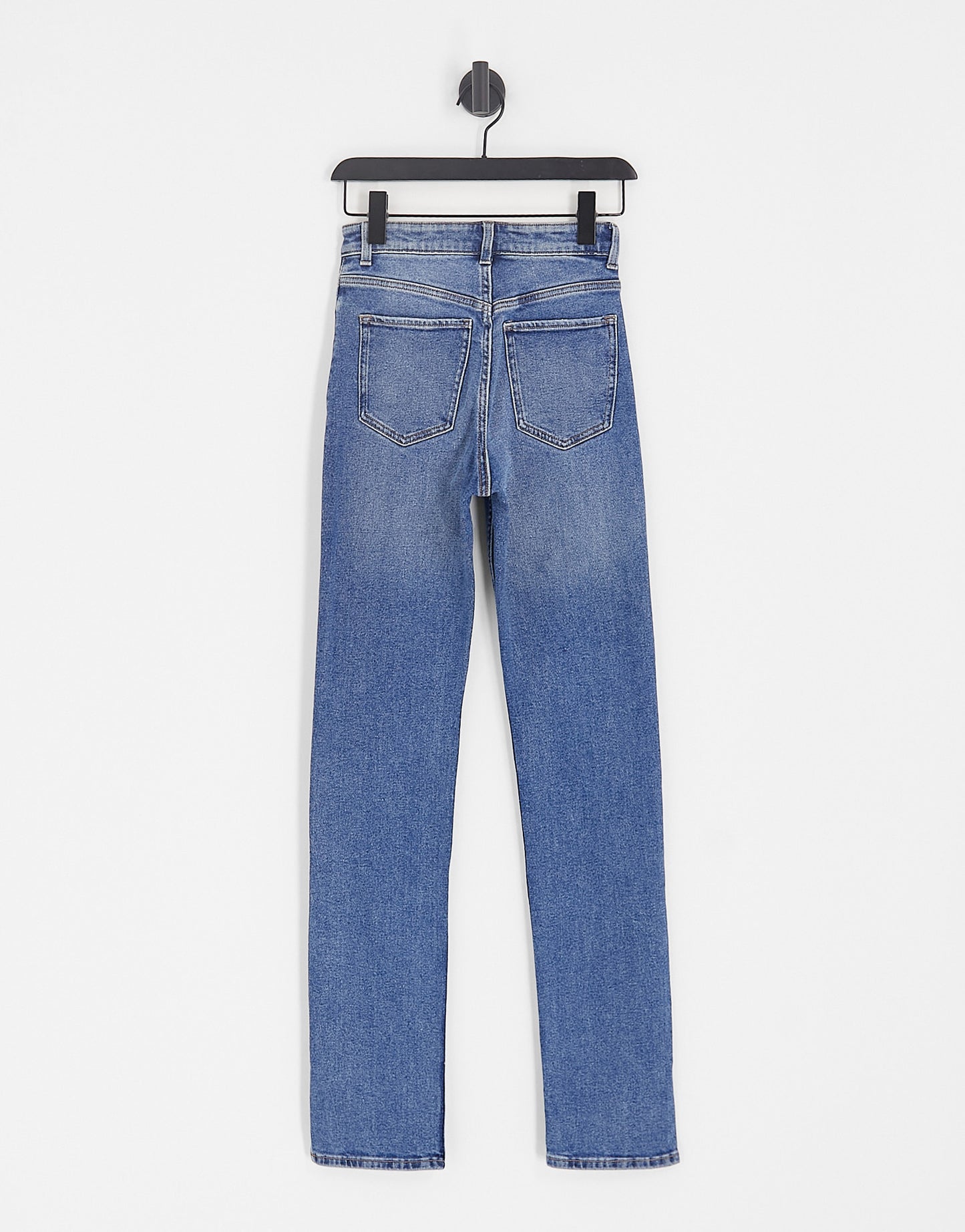 Bershka high waisted bootcut jeans in dark wash blue