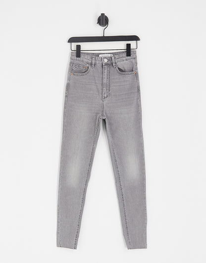 Stradivarius super high waist skinny jean in grey