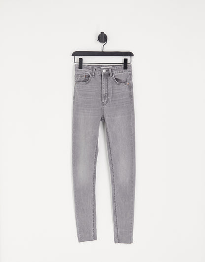 Stradivarius Tall super high waist skinny jean in grey