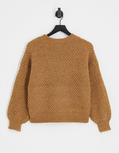 ONLY Petite chunky knit jumper in camel