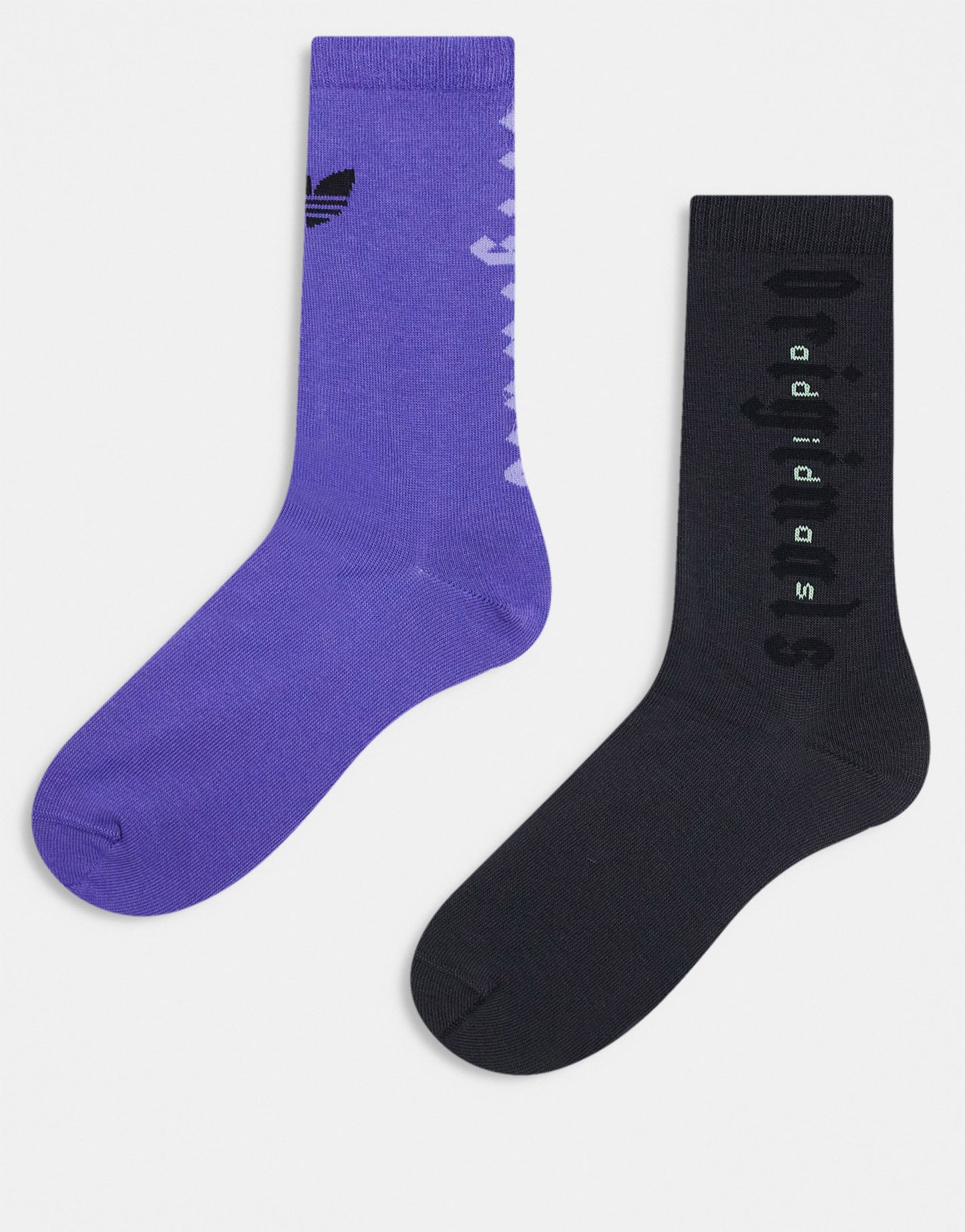 adidas Originals Gothcore 2 pack socks in black and purple