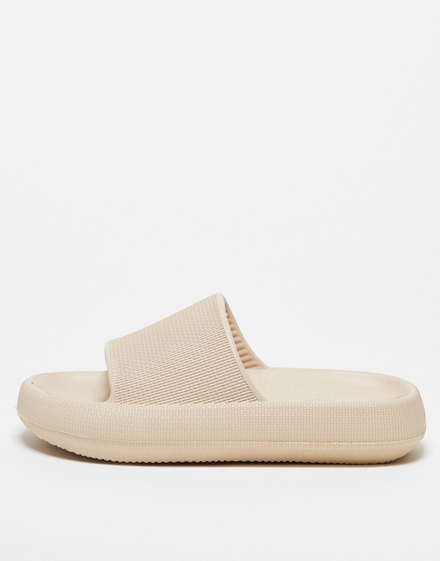 Truffle Collection chunky pool slide in bone