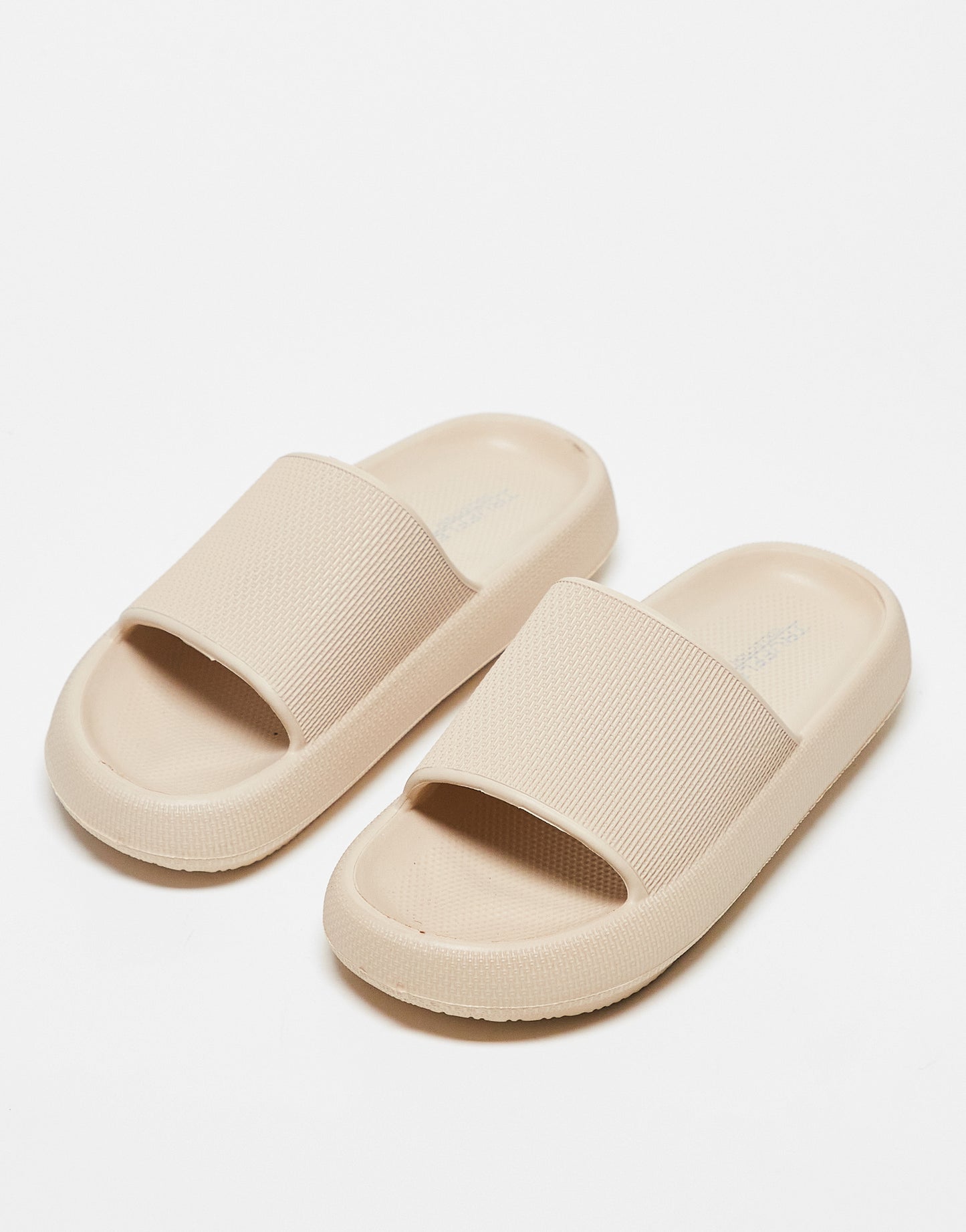 Truffle Collection chunky pool slide in bone