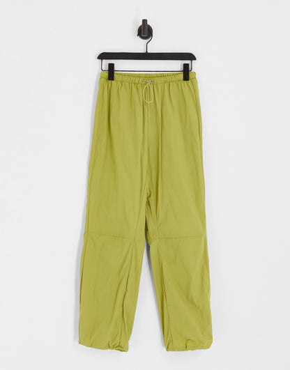 Heartbreak parachute wide leg trousers in khaki