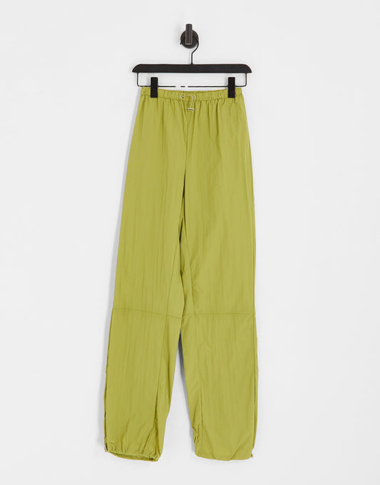 Heartbreak Tall parachute wide leg trousers in khaki