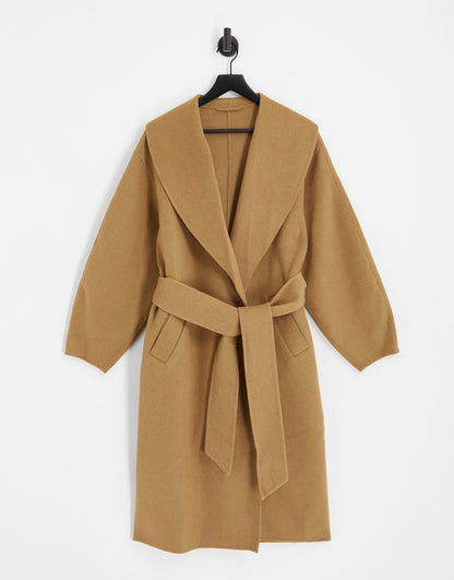 & Other Stories wool belted coat in beige