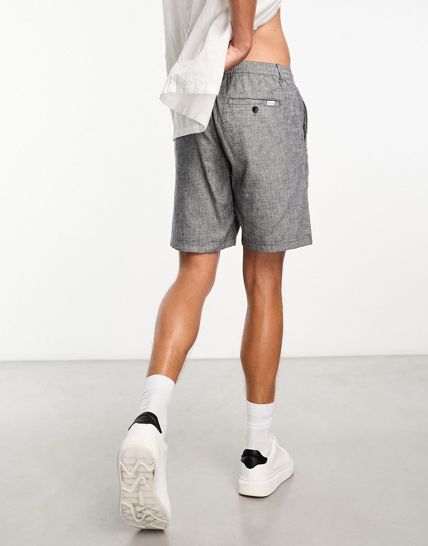 Selected Homme linen mix short in grey