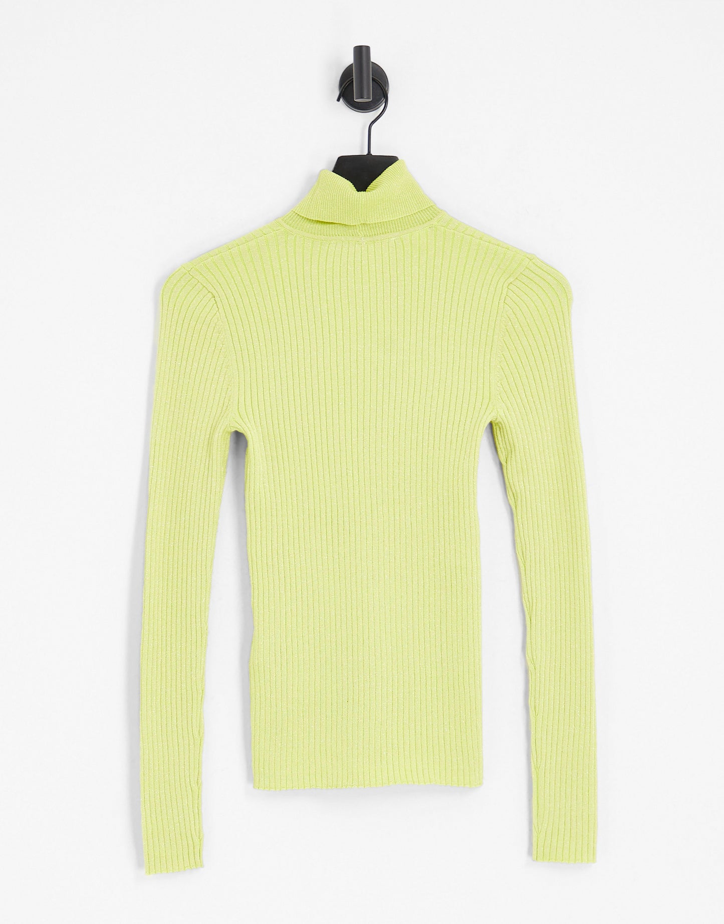 Selected Femme roll neck knitted top in lime