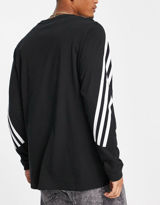 adidas Sportswear Future Icons 3 stripes long sleeve t-shirt in black