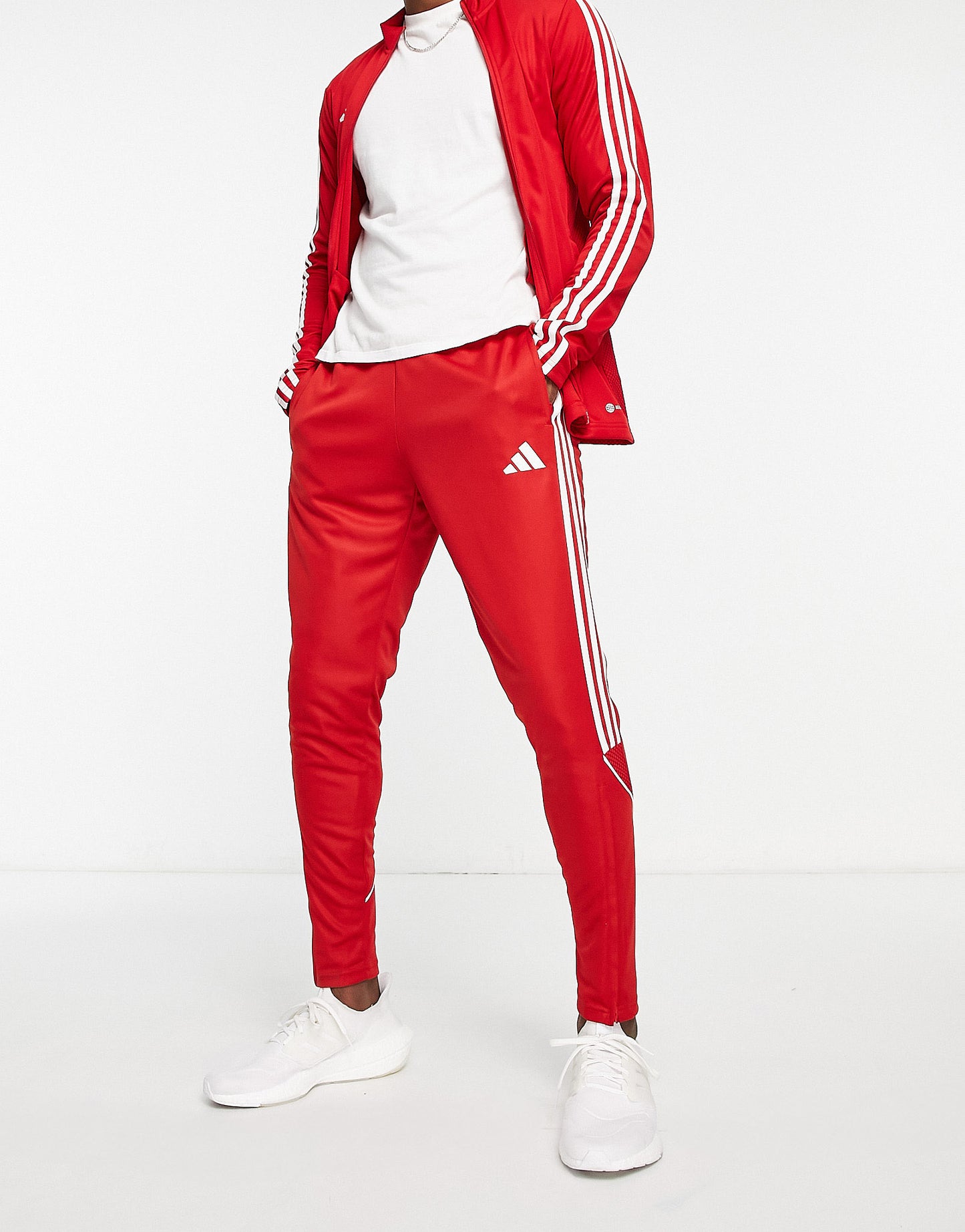 adidas Football Tiro 23 joggers in red and white