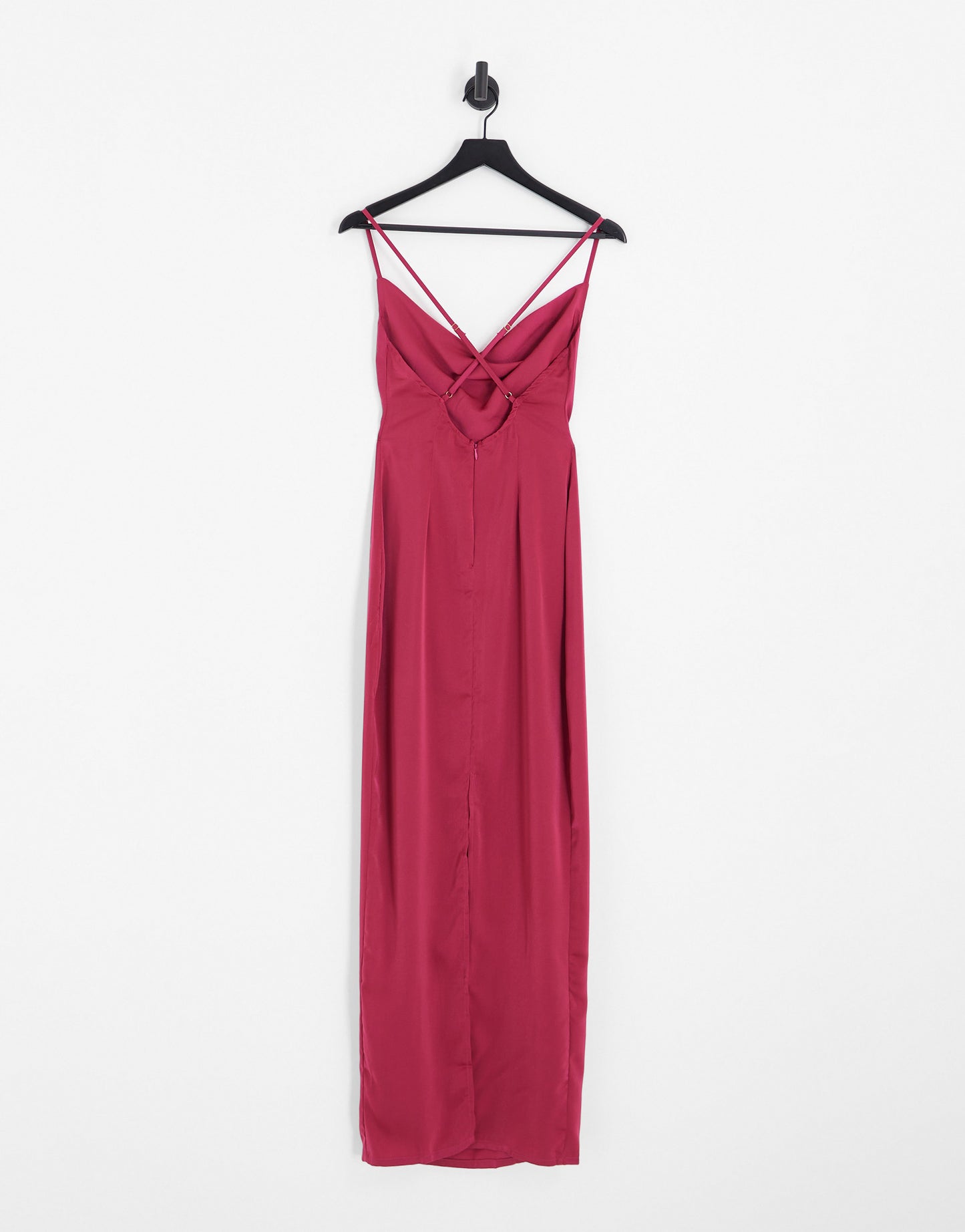 NaaNaa cowl neck satin maxi dress in jewel pink