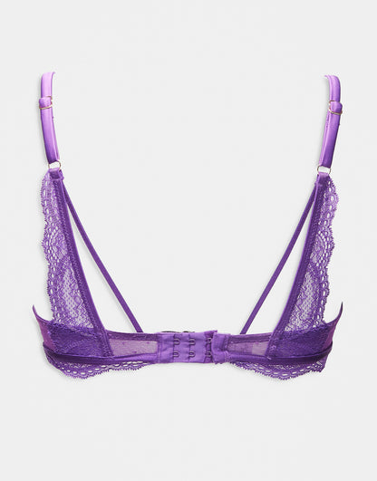 Hunkemoller X Nyakim Gatwech Fleur lace padded demi bra in purple